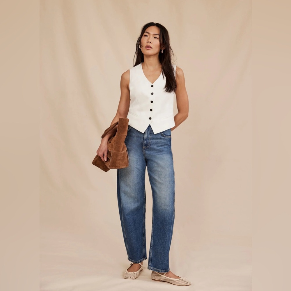 Mint Velvet Barrel Mid Indigo Jeans 6S